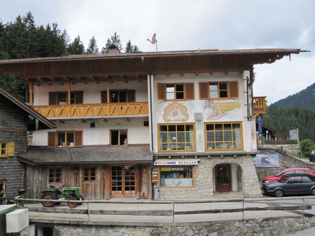 Typical Bavarian, with paintings on the facades.