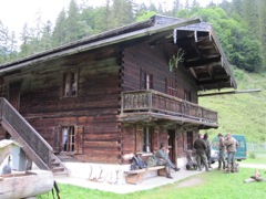 Back at our cabin.  Gas light, wood stove and spring water.