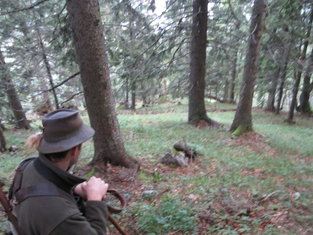 Headed down the slope to get the carcass