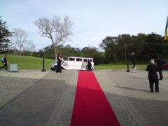 The limo pulls up...