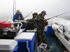 Casting our lines off to sea.