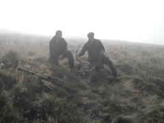 Bernd took a cery nice stag.  He waited a long time for it to stand up, and in the fog it was less than 50 meters away.  A good clean shot ensured that it did not run off and get lost.  Patience pays off!