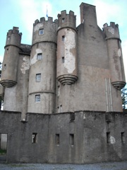 The outer defensive walls were aded on to by the English to make a small fortress out of it.