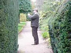 Joerg takes a picture of the gardens.