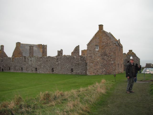 Inside the castle grounds.  Newly mown lawns.