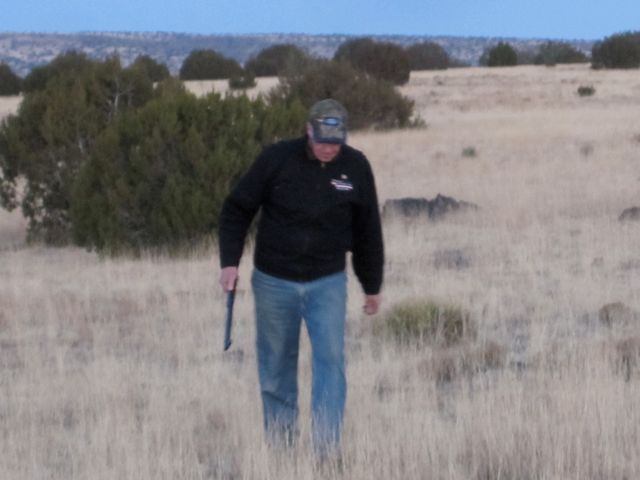 Dad walking back.  He had great cover in those bushes.