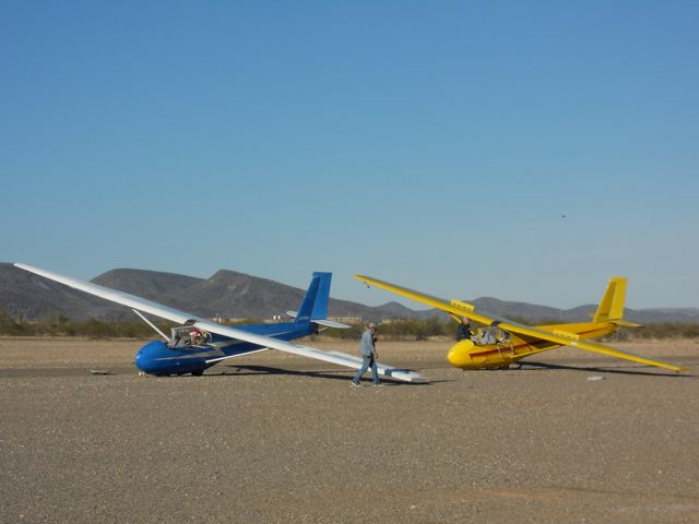 Us both strapped in and waiting for the tow plane