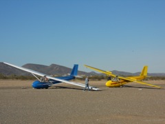 Us both strapped in and waiting for the tow plane