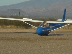 Dad comes in for a landing.  He took it from IP to final nearly to the ground before the instructor pilot took over for the actual landing.