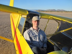 Happy in the cockpit after my first 30 minutes in a sail plane.