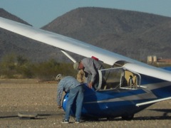 Climbing in and strapping in