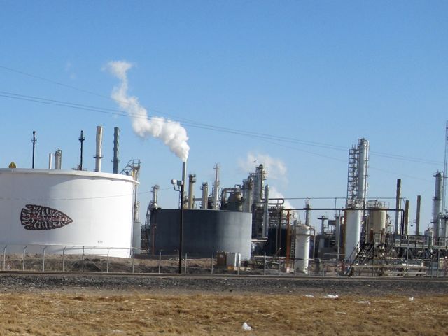 Navajo Oil logo on the storage tank