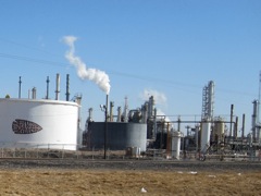 Navajo Oil logo on the storage tank