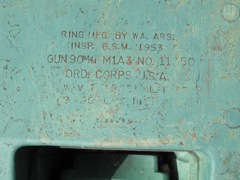 The gun was made at Watervliet Arsenal in 1953