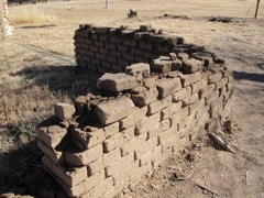 Wreck of an adobe wall