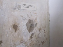 Bullet hole in wall where Billy shot Bob Olinger in his April 28, 1881 escape