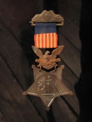 Medal of honor won by one of the Buffalo Soldiers (black troops in segregated units led by white officers) who served at Fort Stanton, nearby.